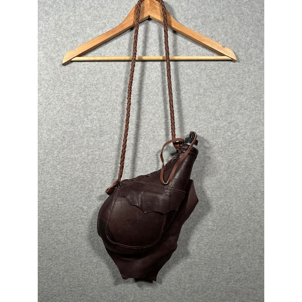 Handmade Leather Canteen Water Bottle Renaissance Medieval LARP Bushcraft Bag